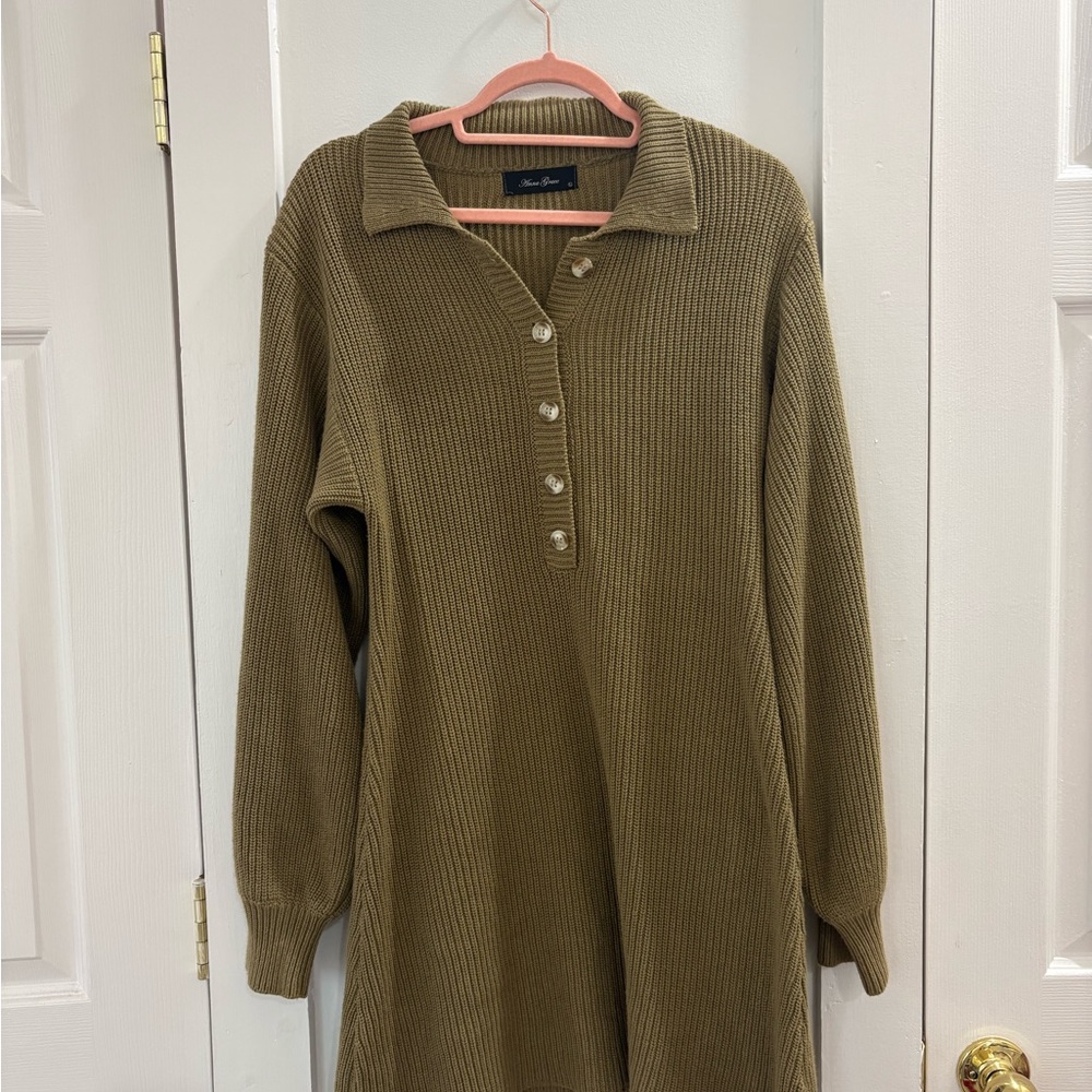 Anna Grace Khaki Ribbed Knitwear